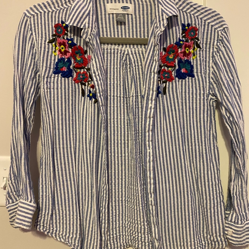 Striped button up shirt